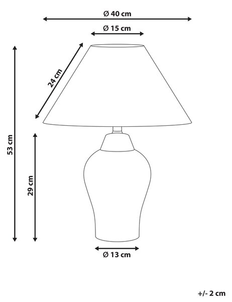 Stolní lampa MORACA Porcelán Bílá/Modrá