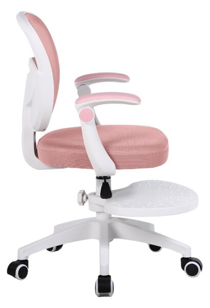 Dětská otočná židle Neoseat JUNI 008 s podnoží — látka, růžová