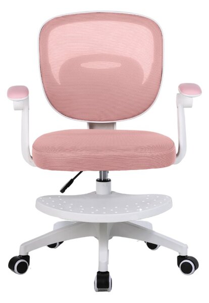Dětská otočná židle Neoseat JUNI 008 s podnoží — látka, růžová