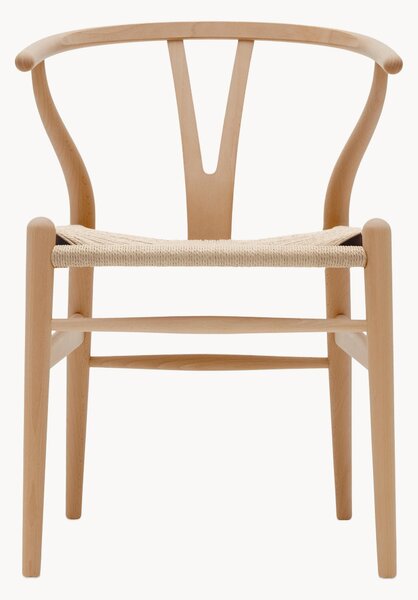 Dřevěná židle's ručně tkaným sedákem CH24 Wishbone Chair