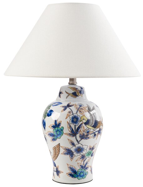 Stolní lampa MORACA Porcelán Bílá/Modrá
