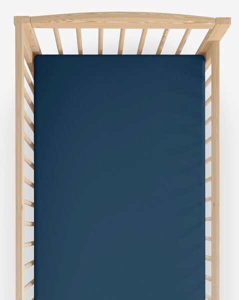 Goldea bavlněné prostěradlo do dětské postýlky - námořnické modré 70 x 140 cm