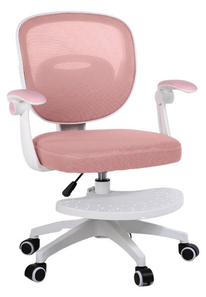 Dětská otočná židle Neoseat JUNI 008 s podnoží — látka, růžová