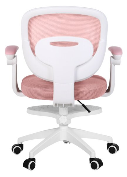 Dětská otočná židle Neoseat JUNI 008 s podnoží — látka, růžová