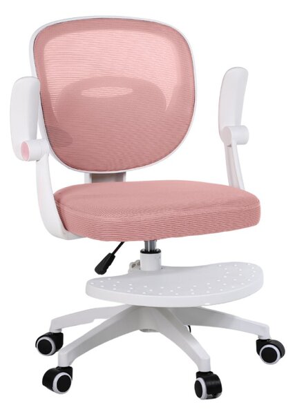 Dětská otočná židle Neoseat JUNI 008 s podnoží — látka, růžová