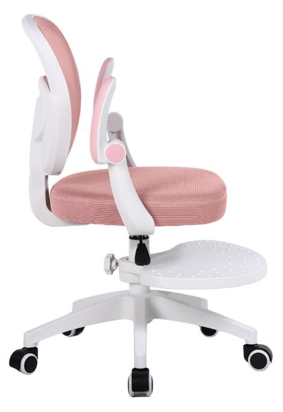 Dětská otočná židle Neoseat JUNI 008 s podnoží — látka, růžová