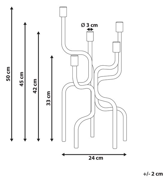 Svícen PORRTELA Kov 50 cm Černá