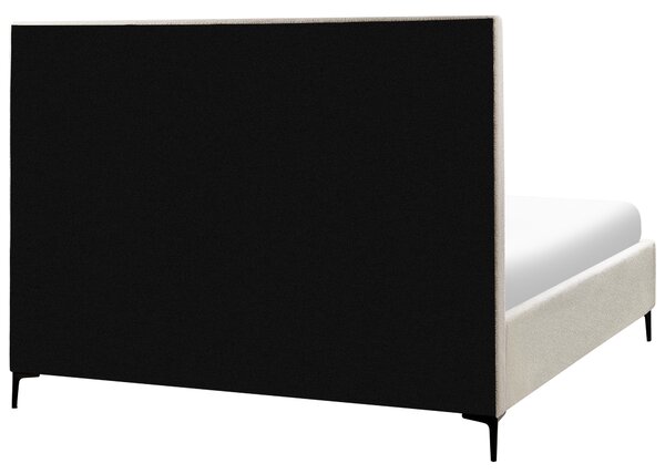 Postel s úložným prostorem Buklé SEZANNE 180 x 200 cm Krémově bílá