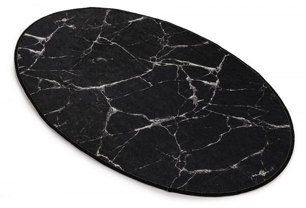 Conceptum Hypnose Oválný koberec Black Marble 60x90 cm černý