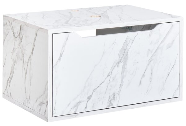 Nástěnná skříňka pod umyvadlo PETROLINA 60 cm Bílý mramor