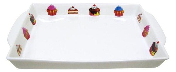 TORO Tác obdélníkový s dekorem dortíky, 27, 2 x 28 x 3, 3 cm