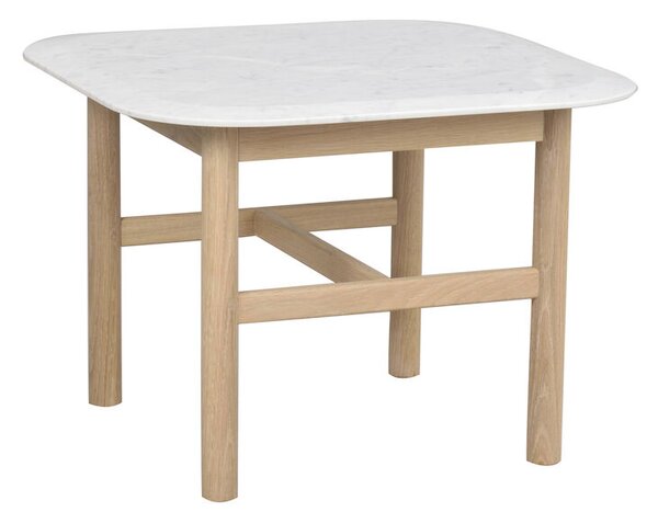 Rowico Bílý mramorový konferenční stolek Hammond 62 cm s bělenými nohami
