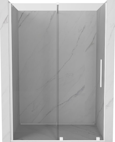 Mexen Velar, posuvné dveře do otvoru 140x200 cm, 8mm čiré sklo, bílý profil, 871-140-000-01-20