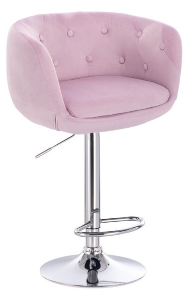 LuxuryForm Barová židle MONTANA VELUR na stříbrném talíři - fialový vřes