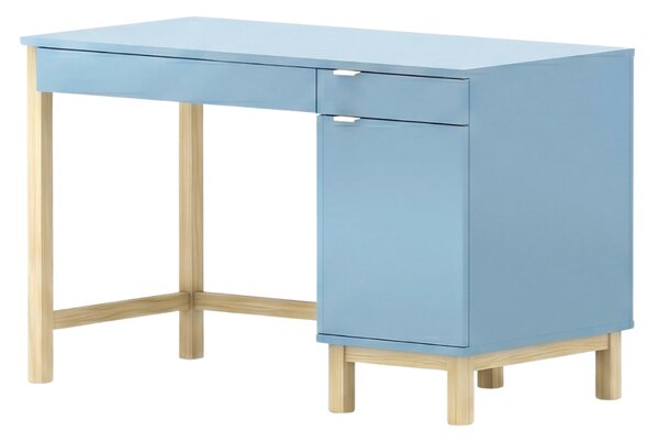 Dětský psací stůl MODEL se šuplíky a skříňkou - Námořnická modrá s černým úchytem, 100x60 cm, Zvolte stranu: Pravá