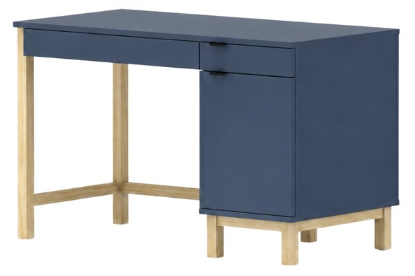 Dětský psací stůl MODEL se šuplíky a skříňkou - Námořnická modrá s černým úchytem, 100x60 cm, Zvolte stranu: Pravá