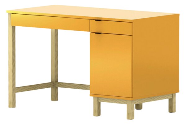 Dětský psací stůl MODEL se šuplíky a skříňkou - Námořnická modrá s černým úchytem, 100x60 cm, Zvolte stranu: Pravá