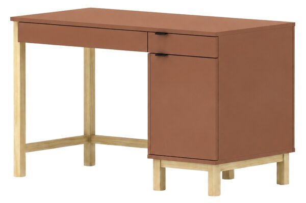 Dětský psací stůl MODEL se šuplíky a skříňkou - Jantarová s černým úchytem, 100x60 cm, Zvolte stranu: Pravá