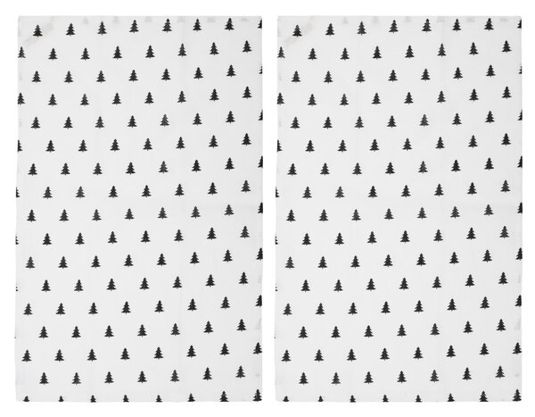 Lněná utěrka Fir Trees – set 2 ks