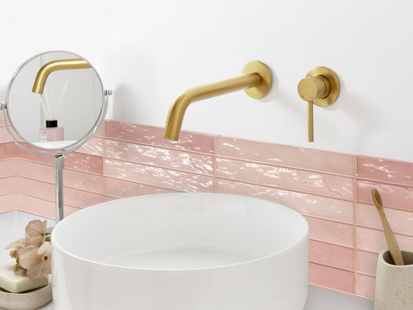 Nástěnná umyvadlová baterie TRAFUL Mosaz Zlatá