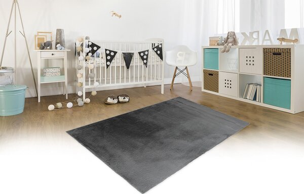 BO-MA, Kusový koberec Rabbit new 11 dark grey, 80x150, šedá, ložnice