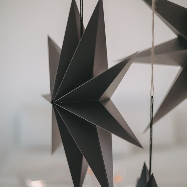 Papírová hvězda Black – set 3 ks