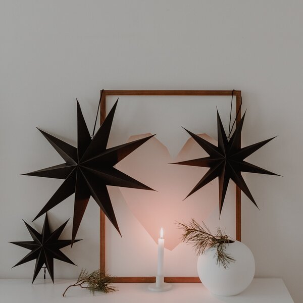 Papírová hvězda Black – set 3 ks