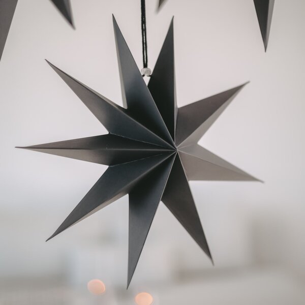 Papírová hvězda Black – set 3 ks