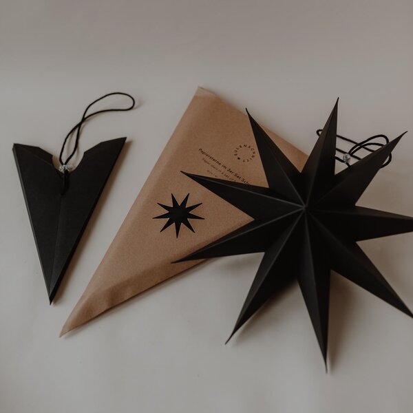 Papírová hvězda Black – set 3 ks