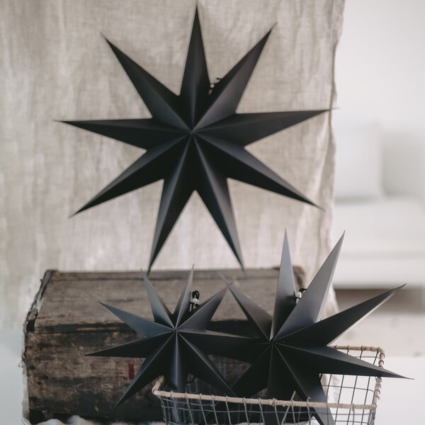 Papírová hvězda Black – set 3 ks