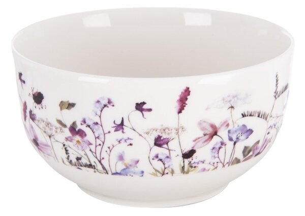 Bílá/fialová porcelánová polévková miska 500 ml Louka – Orion
