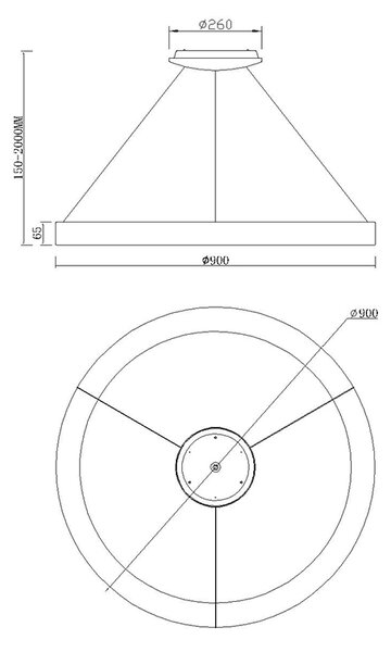 Mantra 8646 Niseko II, závěsné kruhové svítidlo LED 66W, 2700-5000K, dálk. ovládání, černá, průměr 90cm