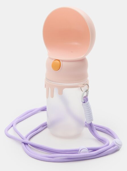 Sinsay - Cestovní láhev na vodu pro zvířata s popruhem - pastelová růžová