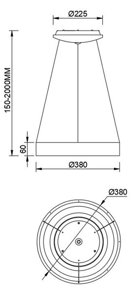 Mantra 8627 Niseko II, závěsné kruhové svítidlo LED 30W, 2700-5000K, dálk. ovládání, zlatá, průměr 38cm