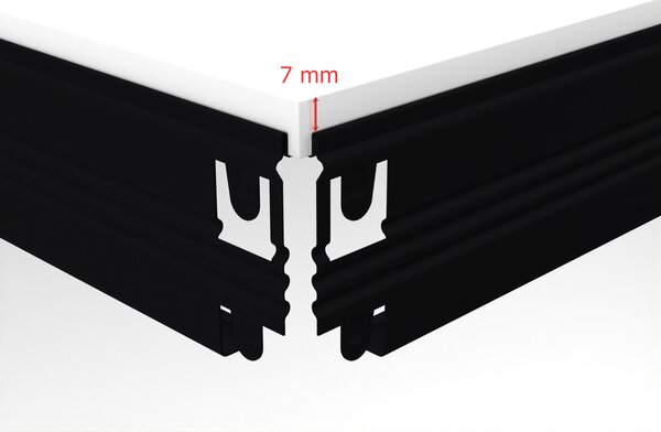 Bezšroubový regál Biedrax 35 x 60 x 210 cm, černý, 7 polic bílé lamino 12mm, nosnost 200 kg na polici