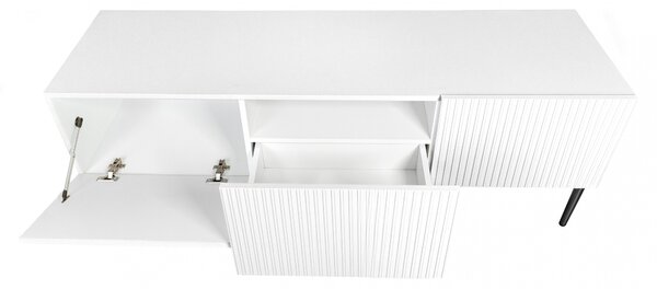 TV stolek Nicole 150 cm - bílý mat / černé nožky