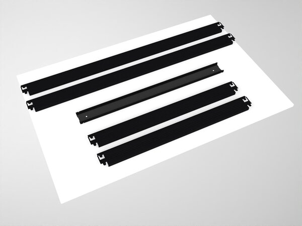 Bezšroubový regál Biedrax 35 x 60 x 210 cm, černý, 7 polic bílé lamino 12mm, nosnost 200 kg na polici
