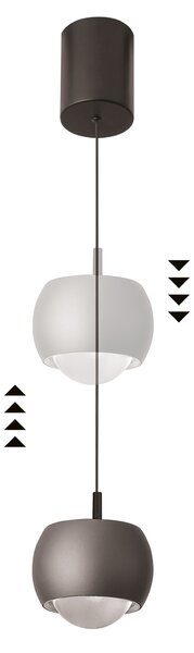 Mantra 8406 Roller, stahovací závěsné svítidlo se svícením dolů LED 12W, 3000K, černá, průměr 9,6cm