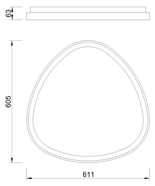 Mantra 8633 Niseko II, trojúhelníkové bílé stropní svítidlo LED 50W, 2700-5000K, dálk. ovládání, 61x61cm