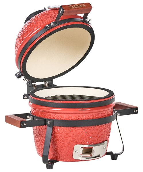 Mini gril na dřevěné uhlí KAMADO Keramika Červená
