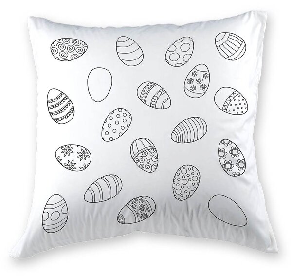 Povlak na polštář k vymalování Veba GOLA tisk Veselé Velikonoce – vybarvi si jarní radost / voskovky Velikost: 40x40 cm