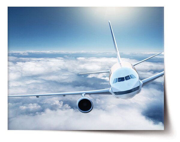 Plakát SABLIO - Letadlo v oblacích 60x40 cm