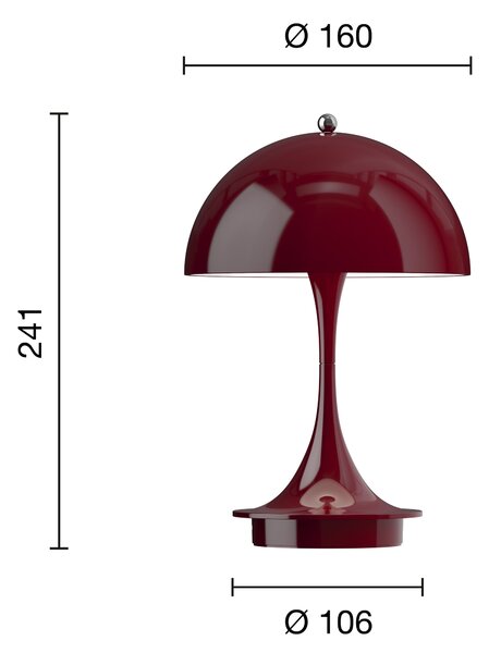 LOUIS POULSEN Přenosná lampa Panthella 160, Opaque burgundy