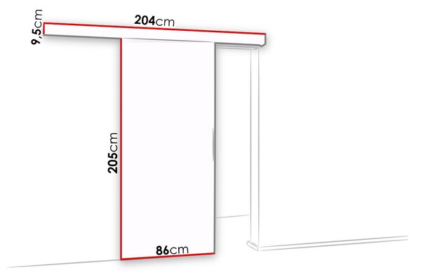 Posuvné interiérové dveře se zrcadlem PALMIRA - 80 cm, bílé