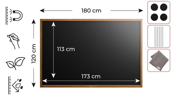 ALLboards NATURAL MTB1812 magnetická tabule 180 x 120 cm