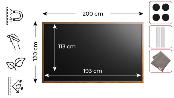 ALLboards NATURAL MTB2012 magnetická tabule 200 x 120 cm