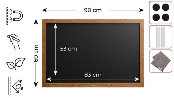ALLboards NATURAL MTB96 magnetická tabule 90 x 60 cm