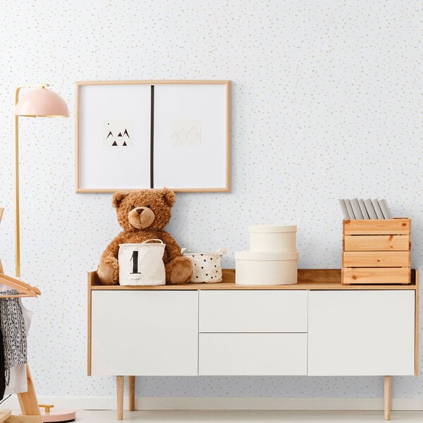 Dětská vliesová tapeta na zeď, zelená, puntíky, kaňky, 289-3, Enzo, ICH Wallcoverings