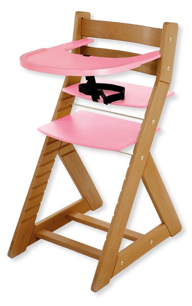 Hajdalánek Rostoucí židle ELA - velký pultík (dub světlý, růžová) ELADUBSVERUZOVA
