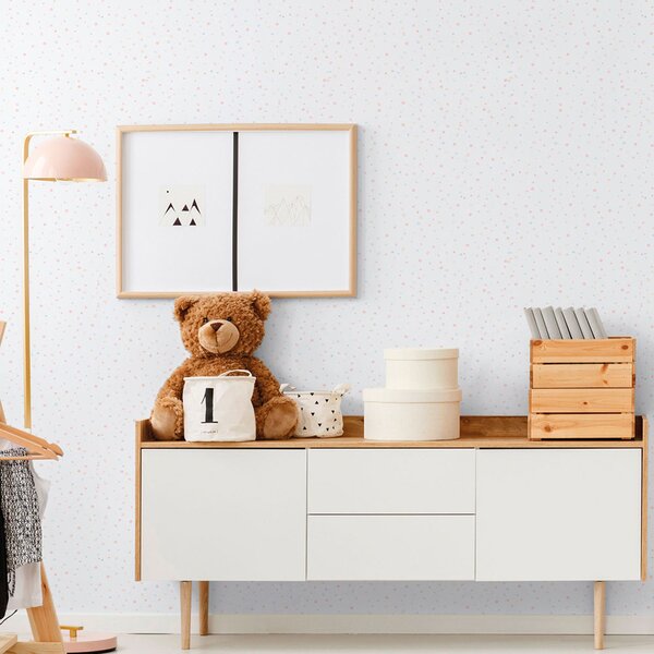 Dětská vliesová tapeta na zeď, růžová, puntíky, kaňky, 289-1, Enzo, ICH Wallcoverings